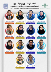 اعضای شورای مرکزی کمیته کشوری تحقیقات و فناوری دانشجویی وزارت بهداشت، درمان و آموزش پزشکی در سال ۱۴۰۴