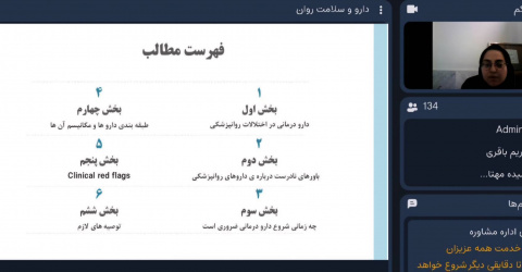 گزارش تصویری برگزاری وبینار تخصصی دارو و سلامت روان
