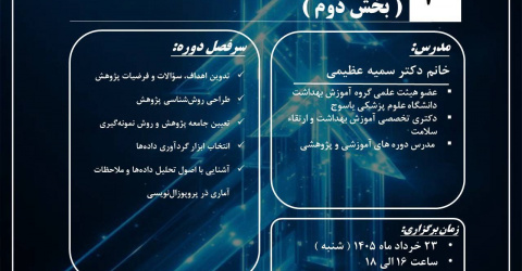 ثبت‌نام نگارش پروپوزال پژوهشی ( بخش دوم )  دهمین کارگاه مدرسه پژوهشی جامع بهاری